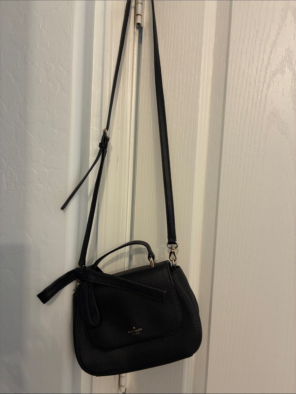kate spade Black Pebbled Leather Top-Handle Crossbody